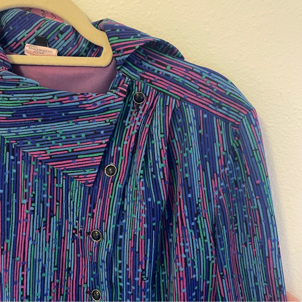 Vintage Asymmetrical Button Mini Dress